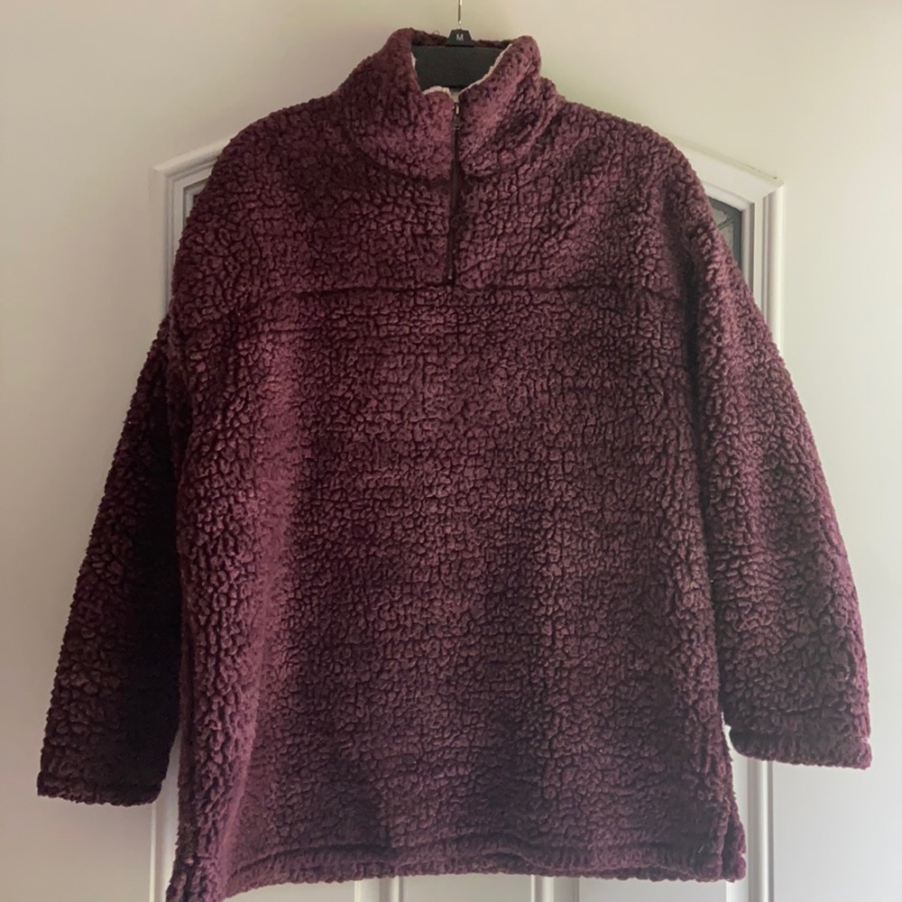 Peach Love quarter zip pull over fleece nubby jacket. Great condition.